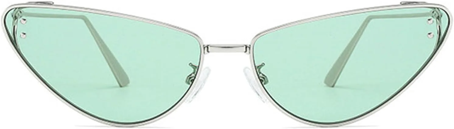 

Солнцезащитные очки Willochra «кошачий глаз», модные женские солнцезащитные очки Y2k, мужские маленькие панк-очки, очки унисекс для активного отдыха F27, Green