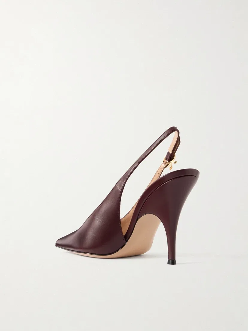 Кожаные туфли-слингбэки Sofia 95 Gianvito Rossi, бордовый — фото 3