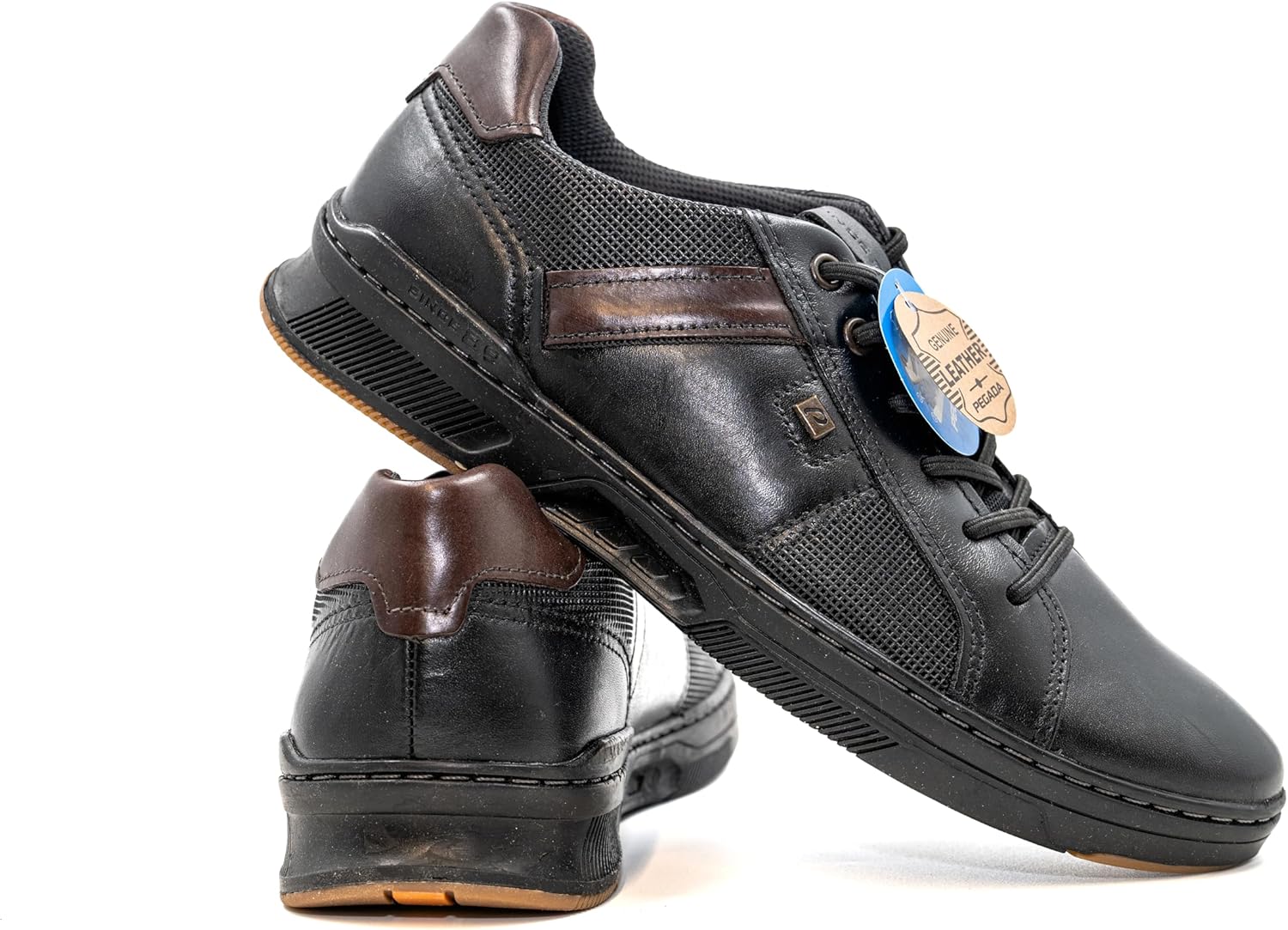 

Повседневные кроссовки PEGADA из натуральной кожи, с амортизирующей стелькой из пены с эффектом памяти, модель Street Line 110605, без шнурков, комфортная посадка, черный