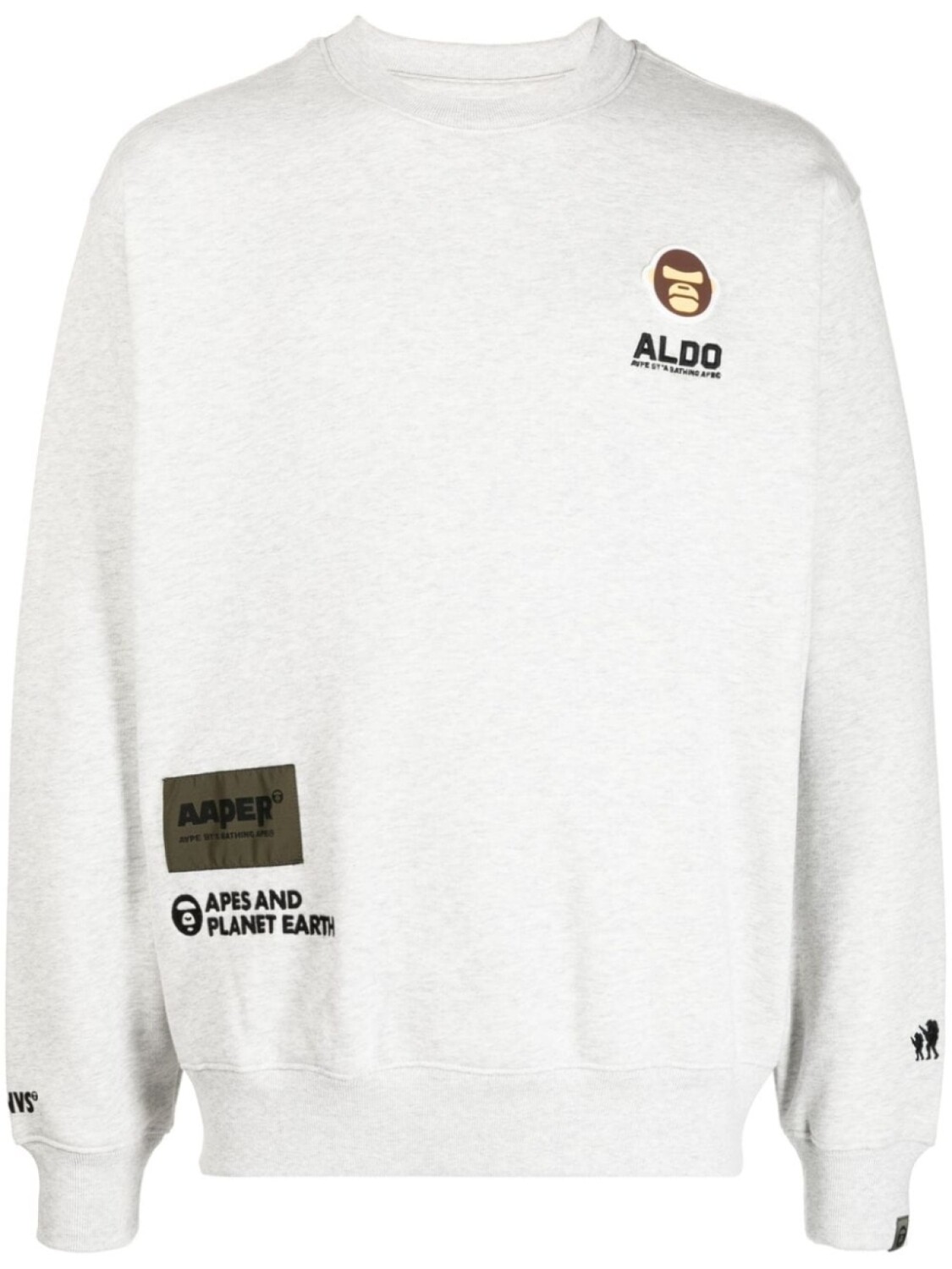 

Толстовка из джерси с вышитым логотипом AAPE BY *A BATHING APE, серый