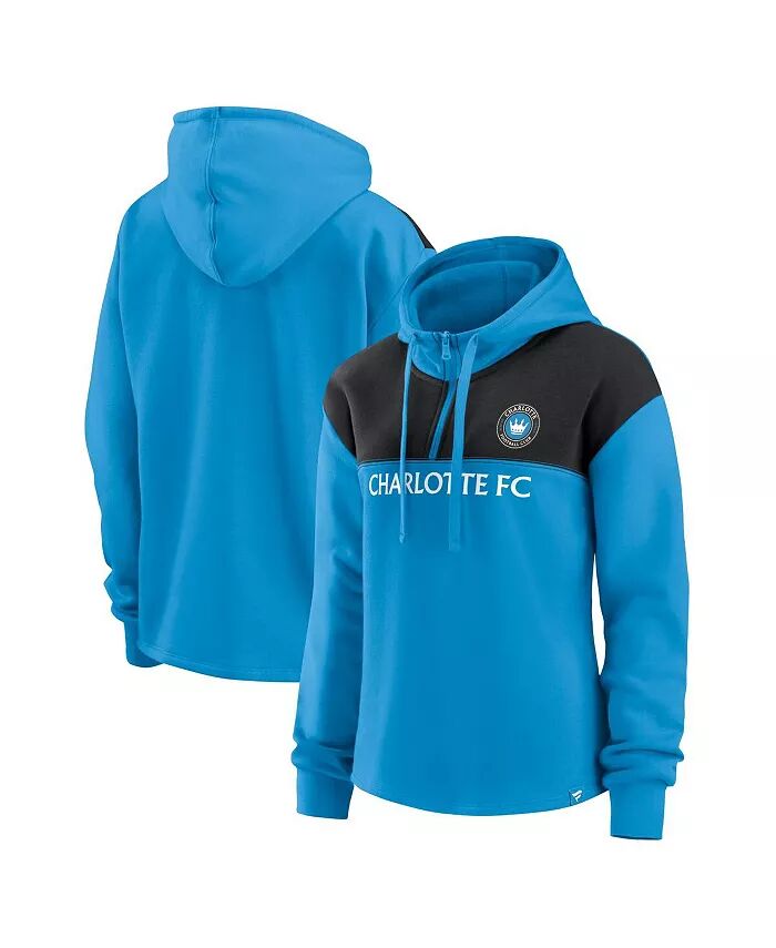 

Женская флисовая толстовка с капюшоном Charlotte FC Blue Quarter-Zip Fanatics