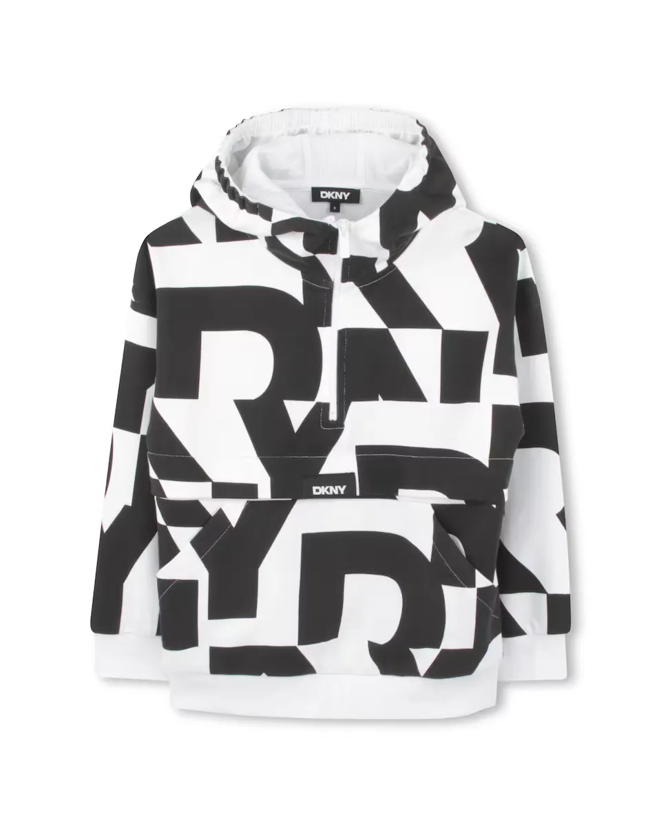 

Белый хлопковый свитшот DKNY