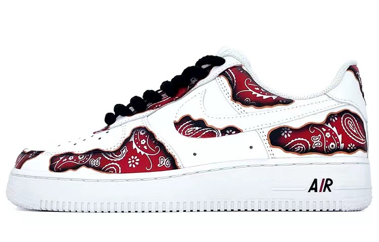 

Кроссовки Nike Air Force 1 Skateboard Shoes Men Low-Top Black White Red