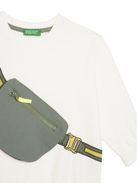 Свитшот relaxed fit 32N4G10KO United Colors Of Benetton, белый — фото 3