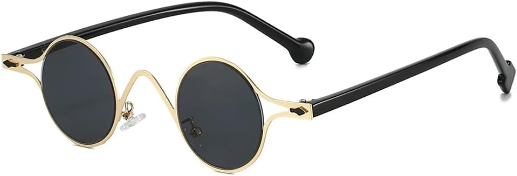 

Солнцезащитные очки с защитой UV400 | Металлическая оправа, панк, маленькие круглые | для женщин и мужчин, для занятий спортом на открытом воздухе и вождения DSVIGF, C1 Black