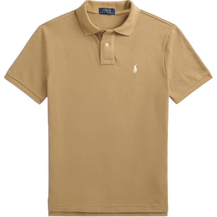 Polo Ralph Lauren Мужская рубашка-поло SS24, светло-коричневый цвет — фото 3