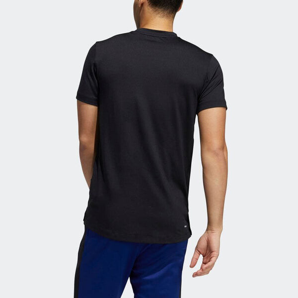 Футболка Men's adidas Solid Color Alphabet Logo Round Neck Pullover Sports Short Sleeve Black T-Shirt, черный — фото 3