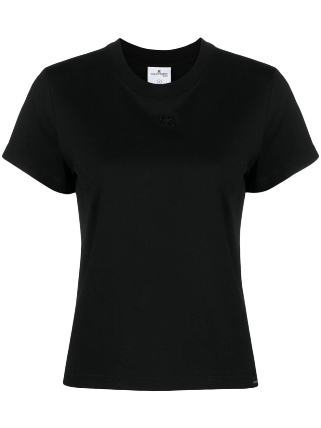 

Courrèges logo-embroidered cotton T-shirt, черный