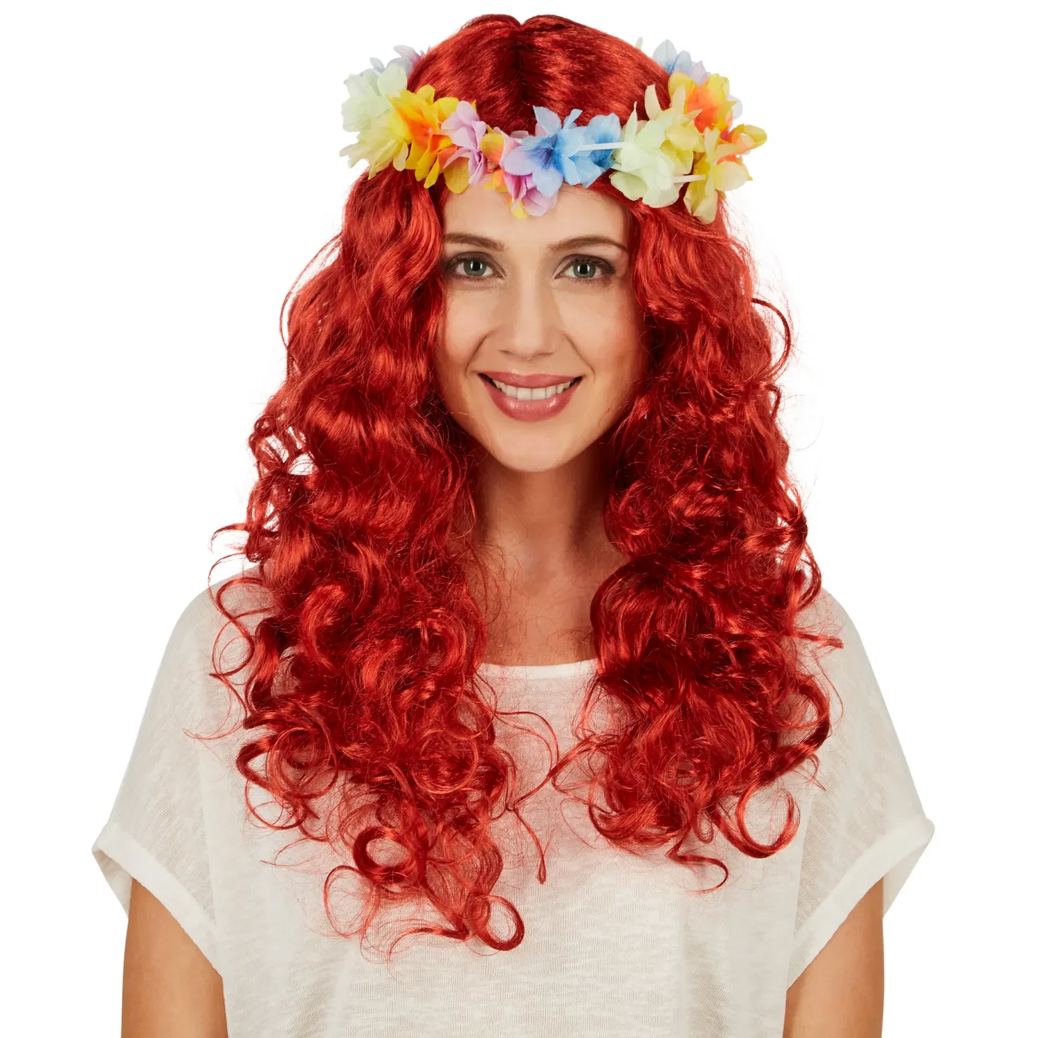 Парик с кудрями Hawaiian Curls Tectake, красный