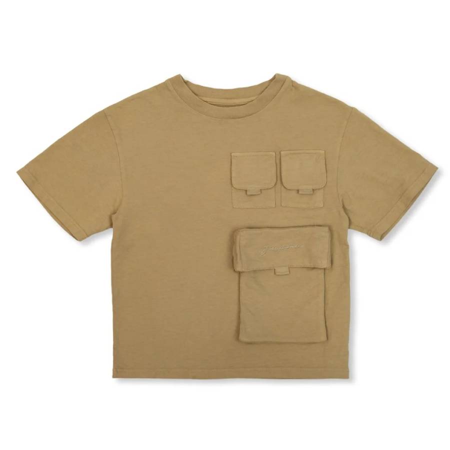 

Жакемус L'enfant Логотип Вышитая Футболка Jacquemus, бежевый