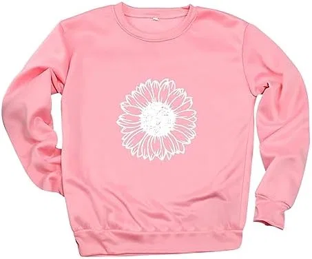Свитшот женский с цветочным принтом, свободный крой, Pink — фото 4