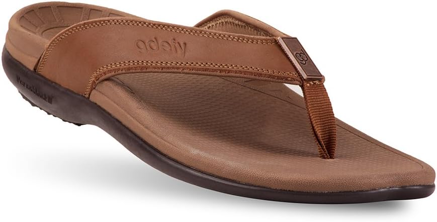 

Мужские сандалии Gravity Defyer Ron с поддержкой свода стопы, отлично подходят при плантарном фасциите, боли в пятке, коленях и спине, Tan