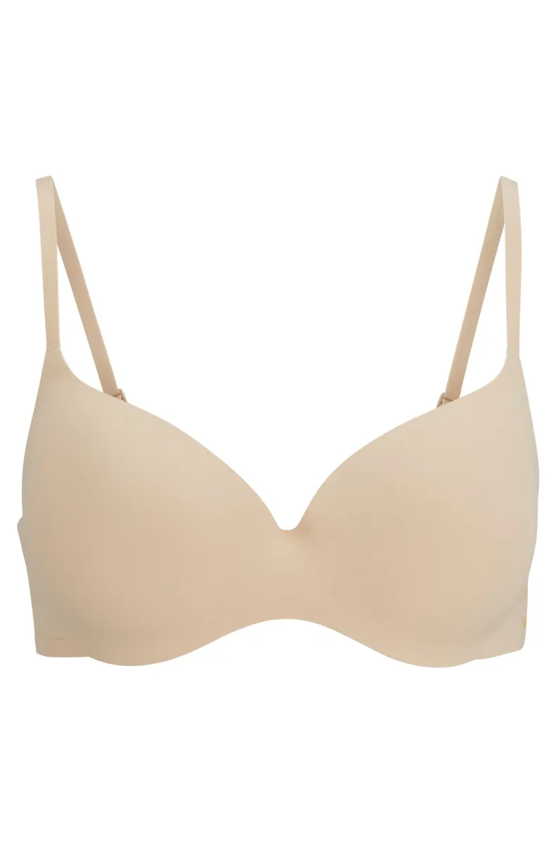 

Бюстгальтер BOSS на косточках "UNDERWIRE BRA L.CUT" с изящным логотипом, бежевый