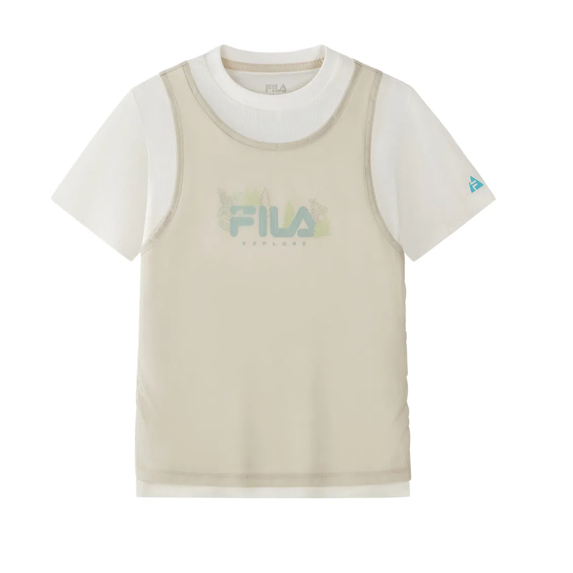Футболка с круглым вырезом Moderate FILA KIDS, Heron White