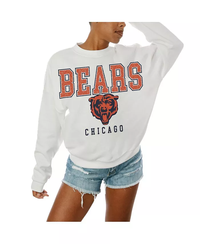 

Женская белая толстовка Chicago Bears Sunday Drives с круглым вырезом Gameday Couture
