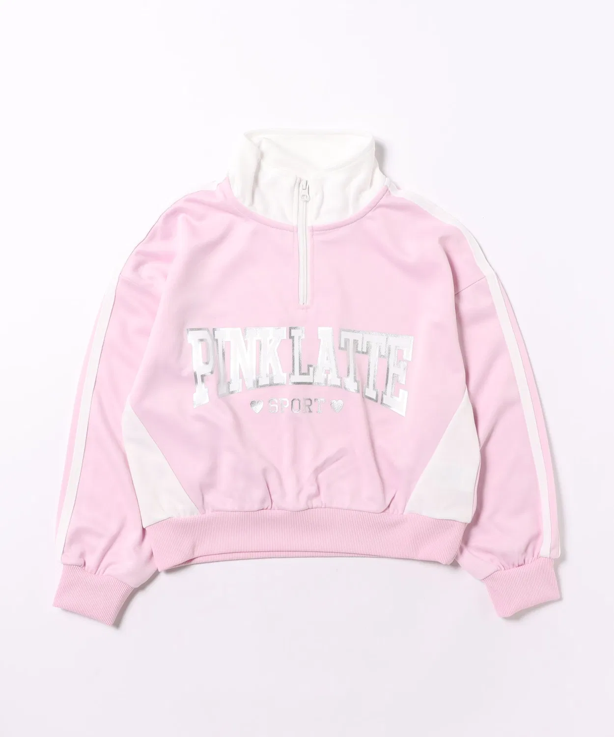 Джоггер топ спортивный PINK-latte SPORT полузамок короткий розовый