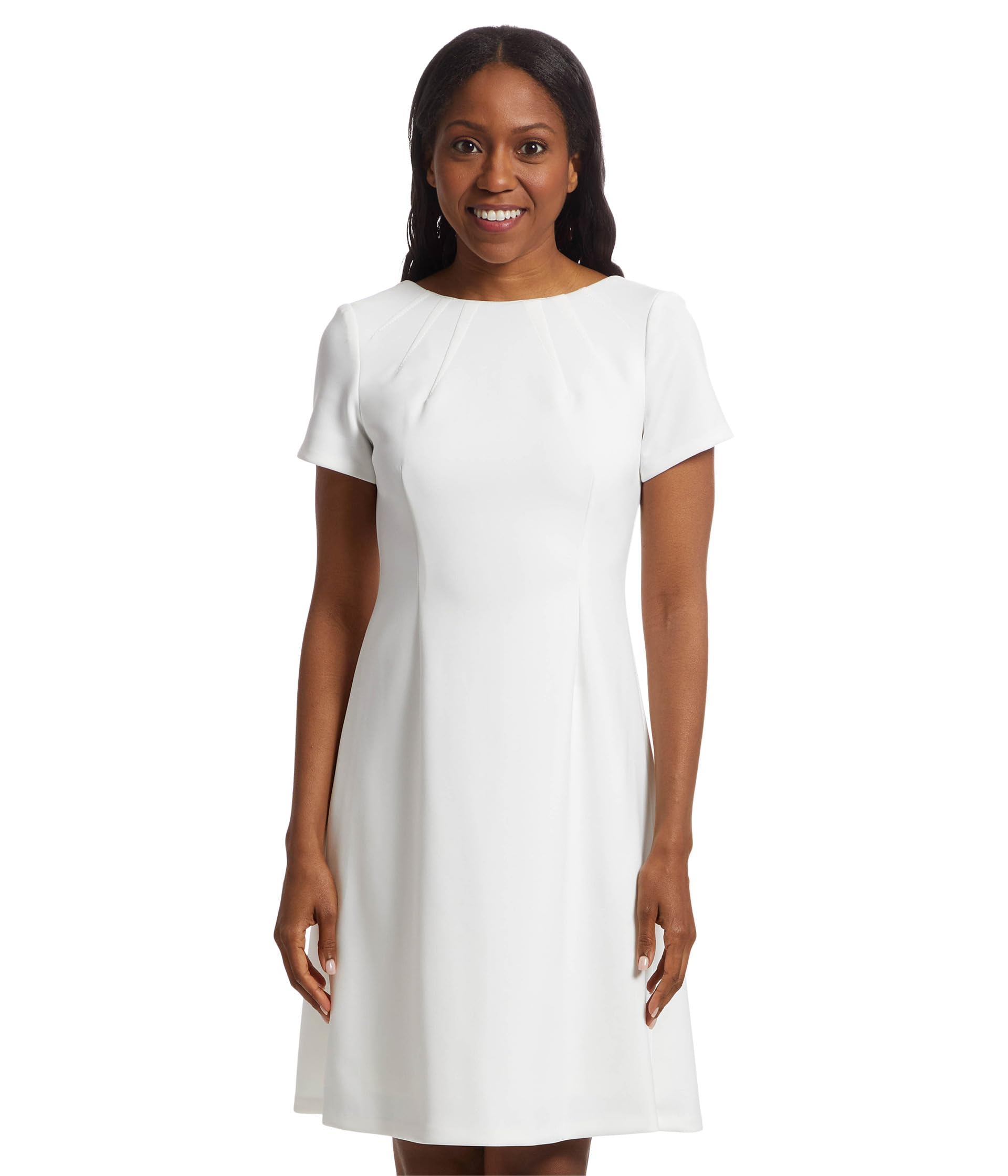 

Платье Calvin Klein Scuba Short Sleeve Solid Aline, белый