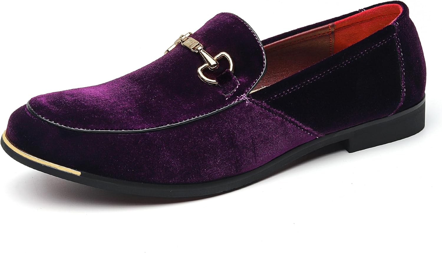 

Мужские роскошные бархатные лоферы FLQL с вышивкой, замшевые туфли-лоферы для ежедневной носки, вечеринки, свадеб и выпускного, размер 7-13, фиолетовый