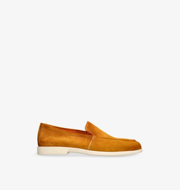 

Замшевые мокасины Malibu с контрастной подошвой Santoni, желтый