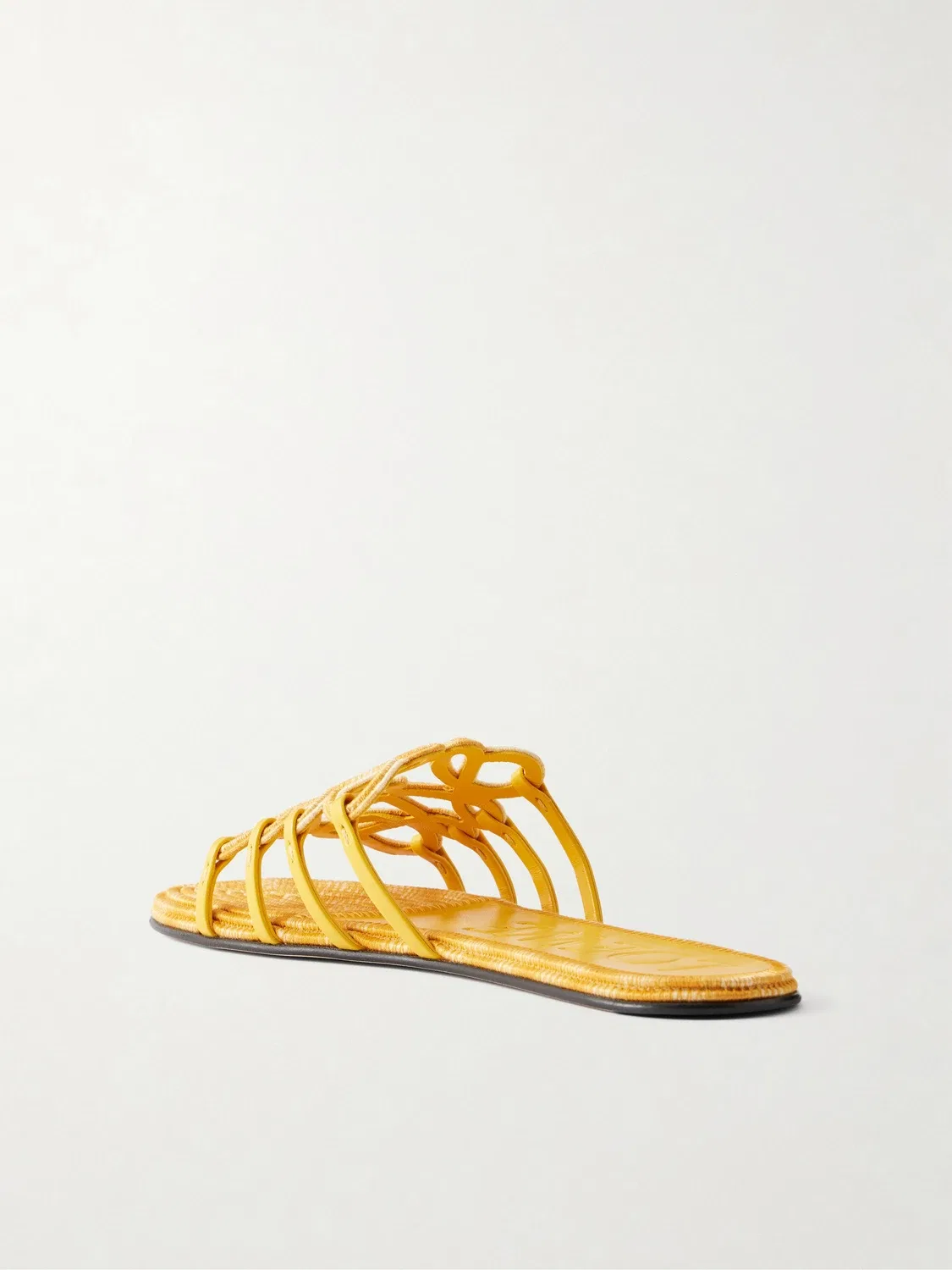Мюли из холщовой ткани LOEWE + Paula's Ibiza с кожаной отделкой и вышивкой, желтый — фото 3