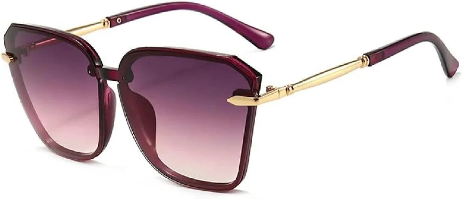 

Солнцезащитные очки в крупной металлической оправе для мужчин и женщин, модные, для улицы, фотосъемки, защиты от УФ-излучения UV400 generic, Purple Purple Pink