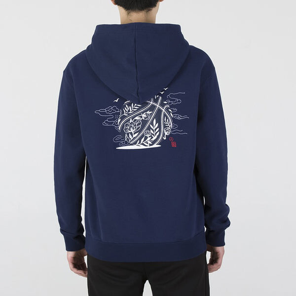 Толстовка Men's Air Jordan CNY New Year's Edition Embroidered Logo Sports Pullover Navy Blue, синий — фото 4