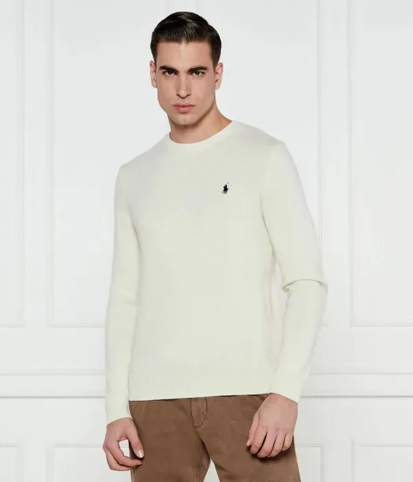 Шерстяной свитер regular fit Polo Ralph Lauren, экрю