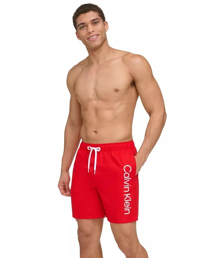 

Мужские плавки для волейбола Core 7 дюймов с логотипом Calvin Klein, красный
