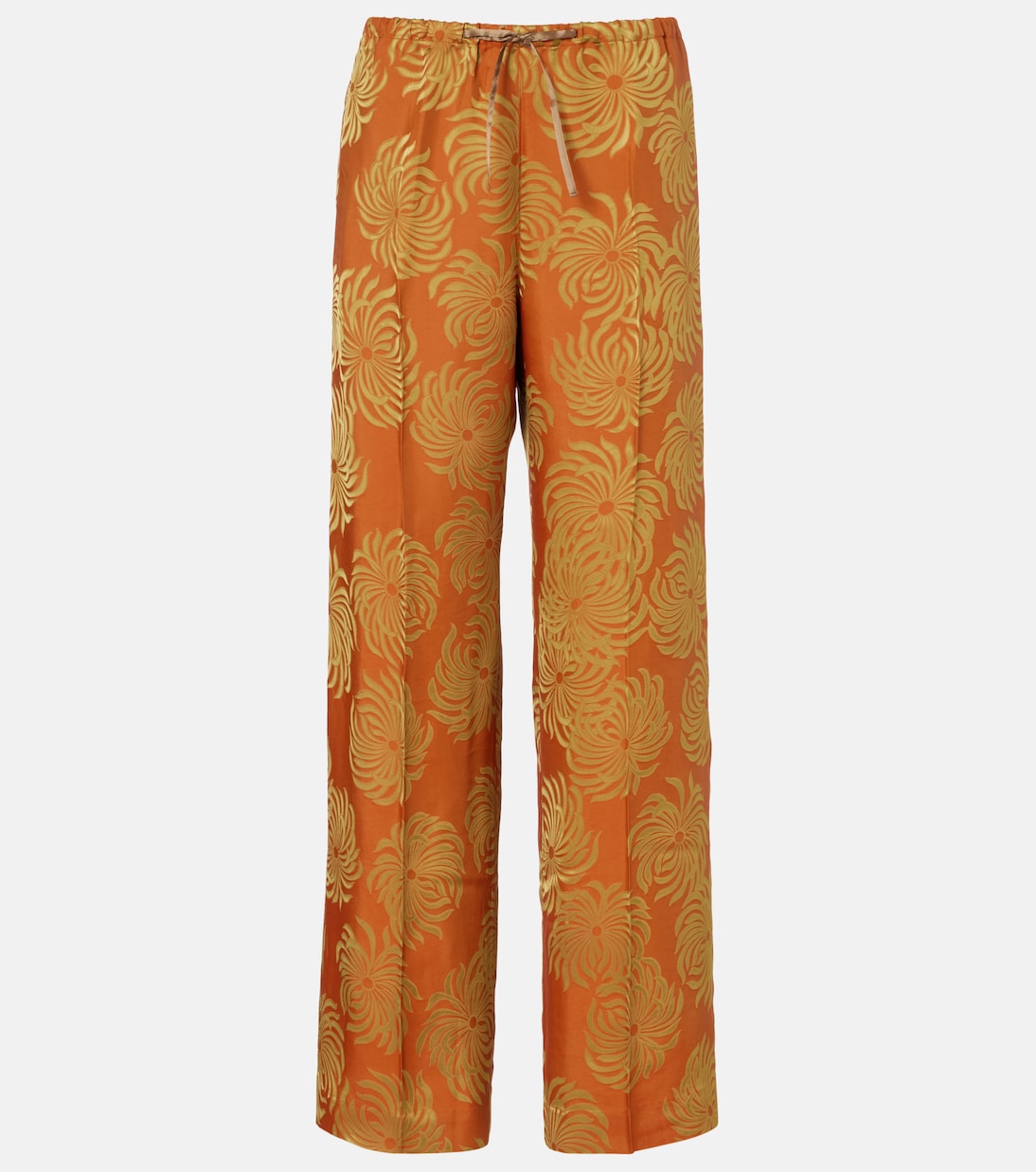 

Брюки широкие с принтом Dries Van Noten, оранжевый