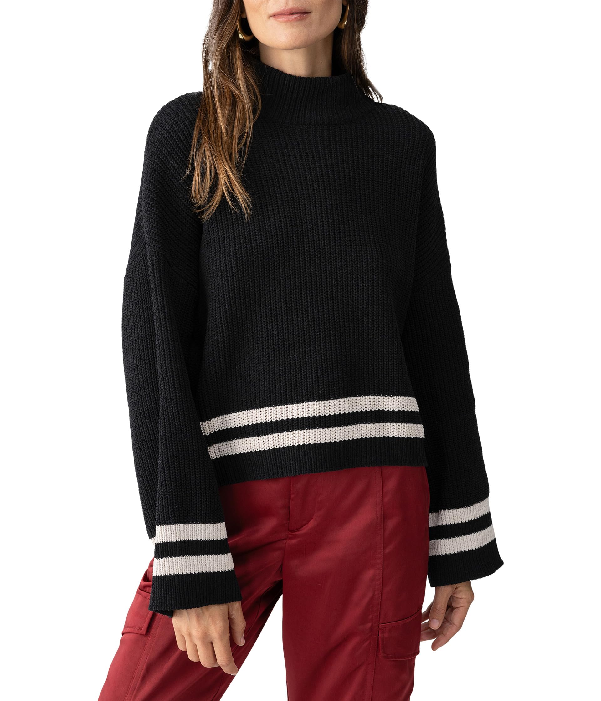 

Свитер Sanctuary Stay Cozy Sweater, Black/Toasted Stripe