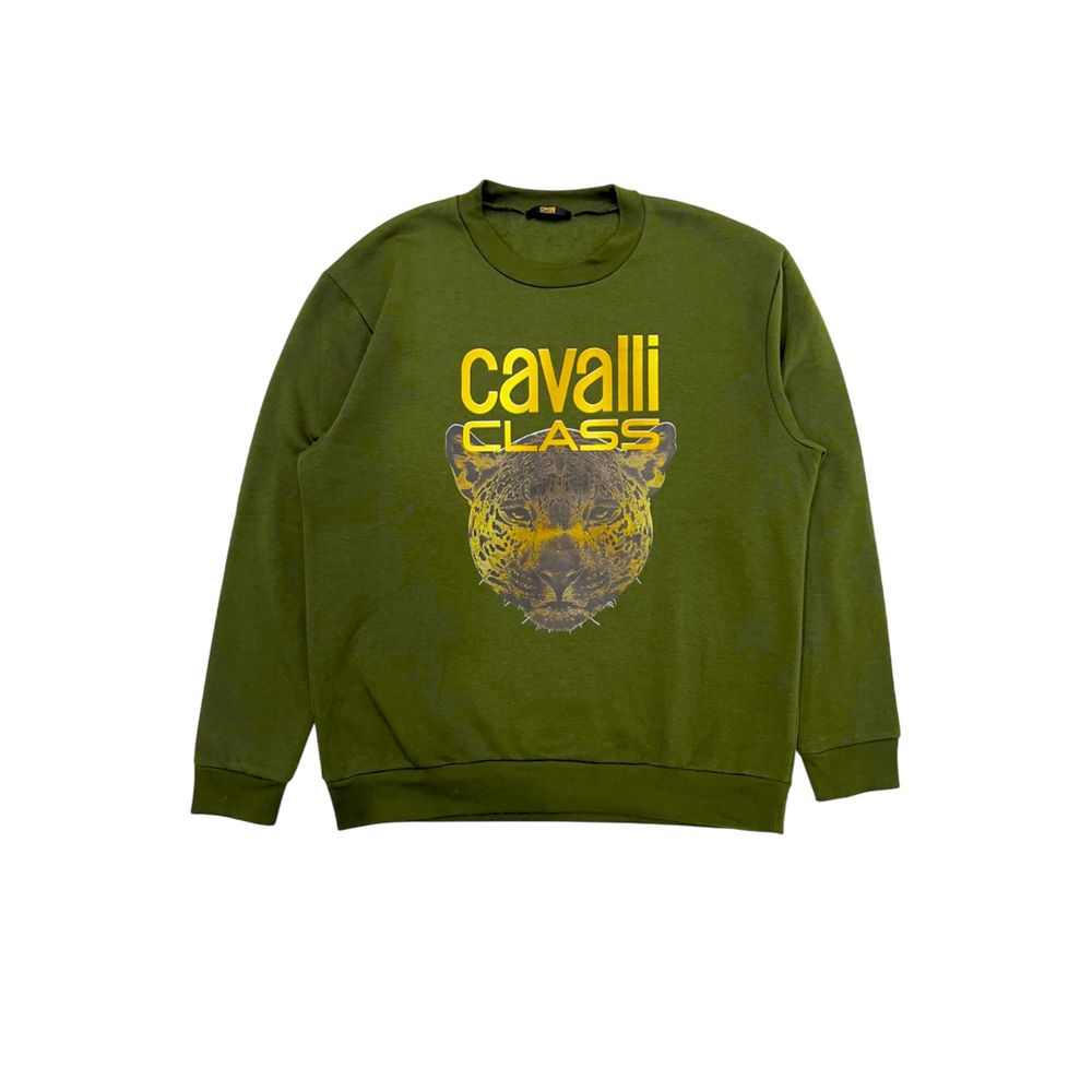 

Зеленый хлопковый мужской свитер Cavalli Class
