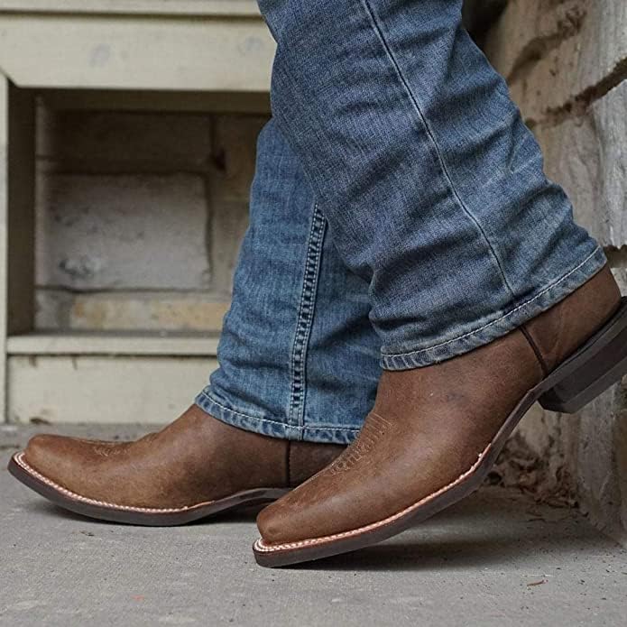 Мужские ковбойские сапоги Soto с квадратным носком H4002 Soto Boots, Tan — фото 4