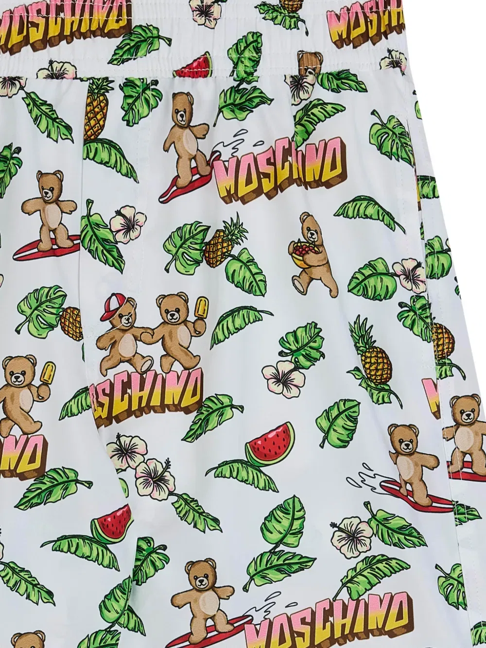 Купальник с графическим рисунком Moschino Kids, белый — фото 3