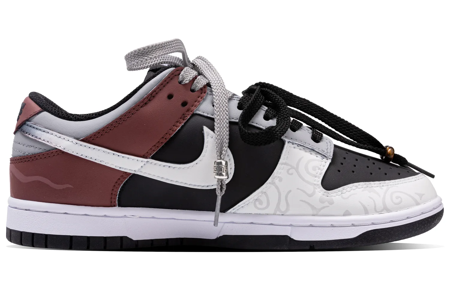 Nike Dunk Serpent Dance Of Auspice Slip Resistant Abrasion Resistant Low top Skateboard Shoes Unisex White Black Red — фото 4