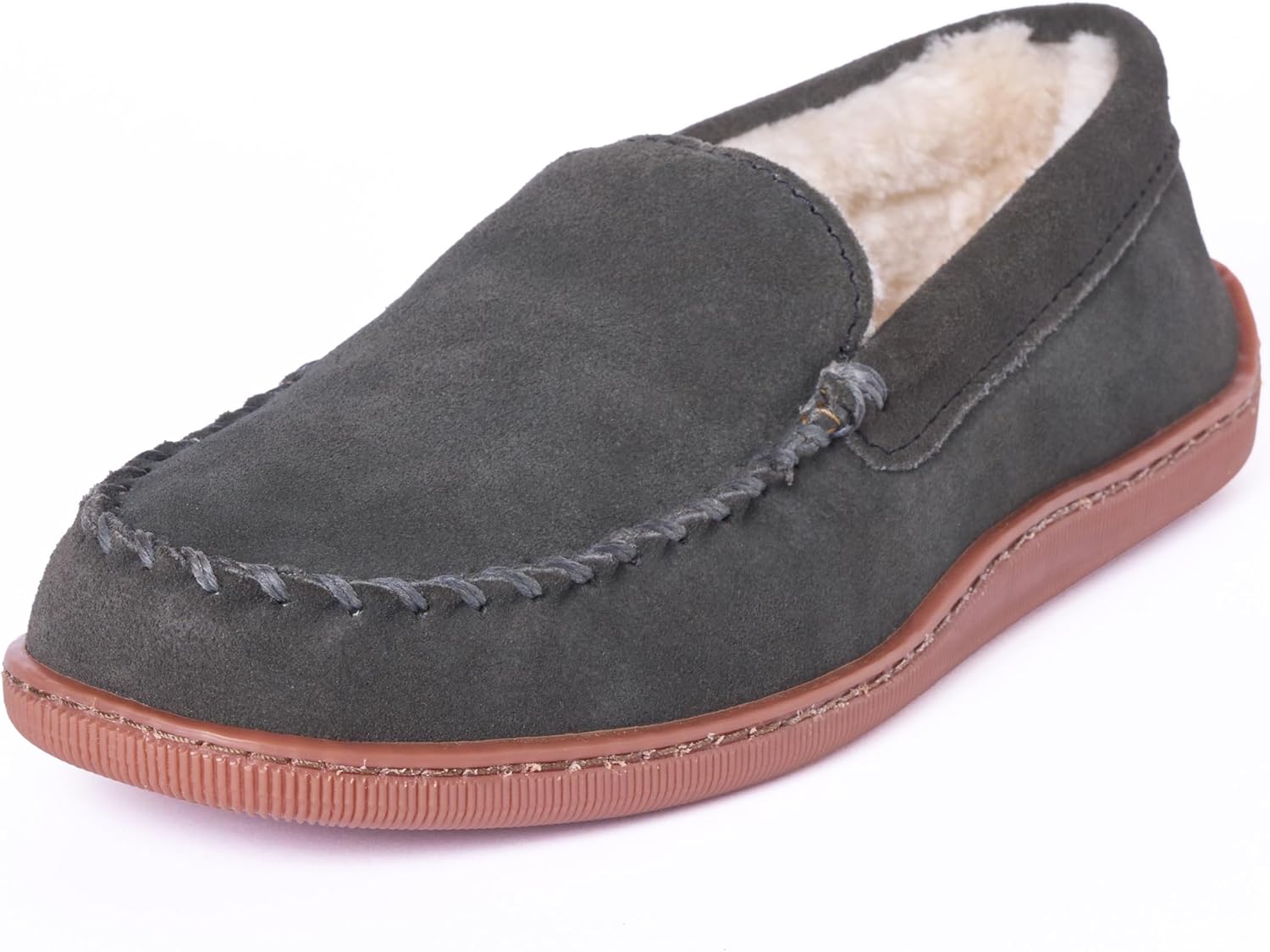 

Мужские тапочки Minnetonka с плюшевой подкладкой и жесткой подошвой, угольный