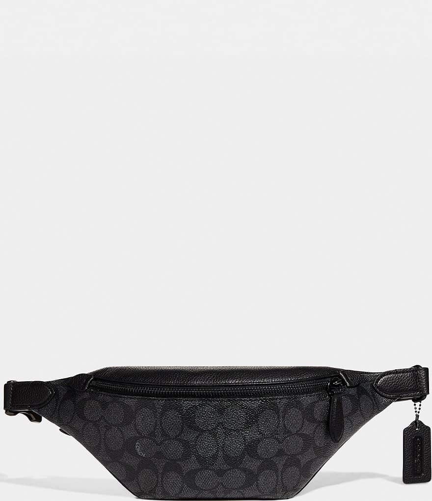 

Холщовая поясная сумка с фирменным логотипом COACH Charter, черный