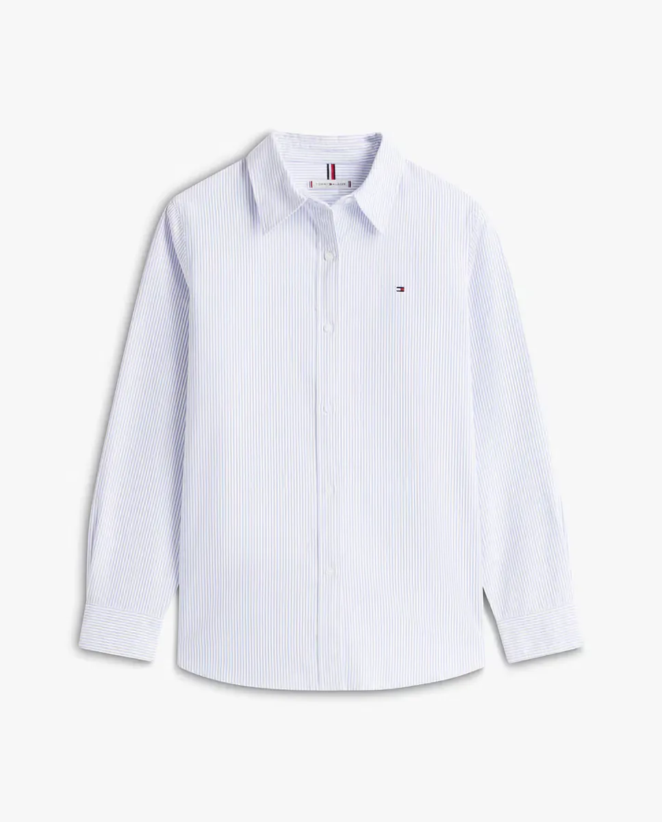 Женская рубашка с силуэтом relaxed Tommy Hilfiger, светло-голубой — фото 4