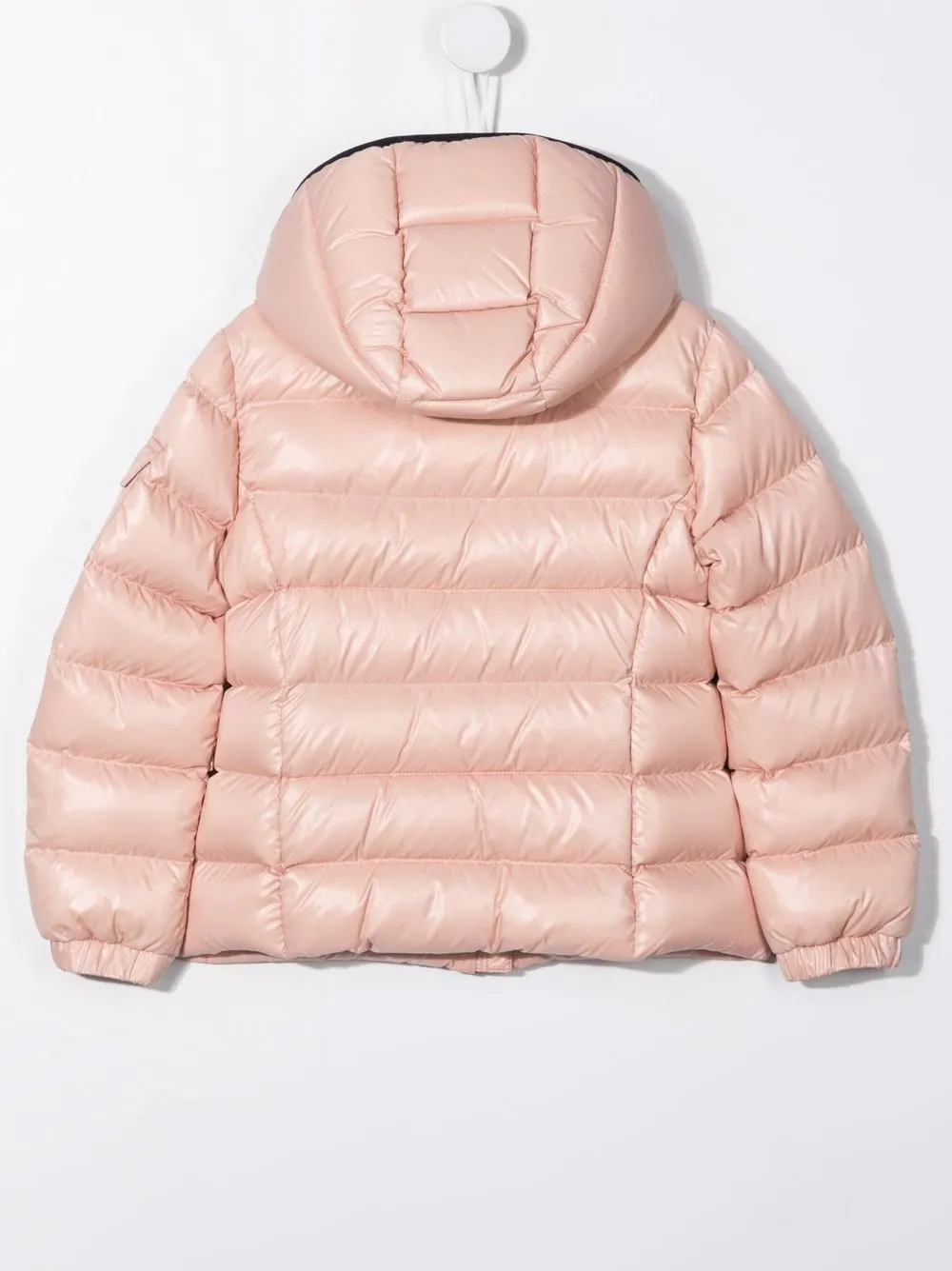 Пуховик с контрастной отделкой Moncler Enfant, розовый — фото 2