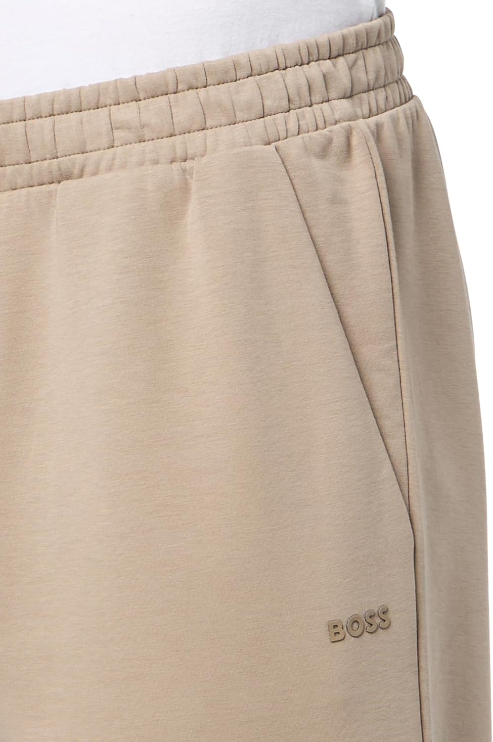 BOSS Мужские тоновые хлопковые спортивные штаны Regular Fit, Brindle Taupe — фото 3