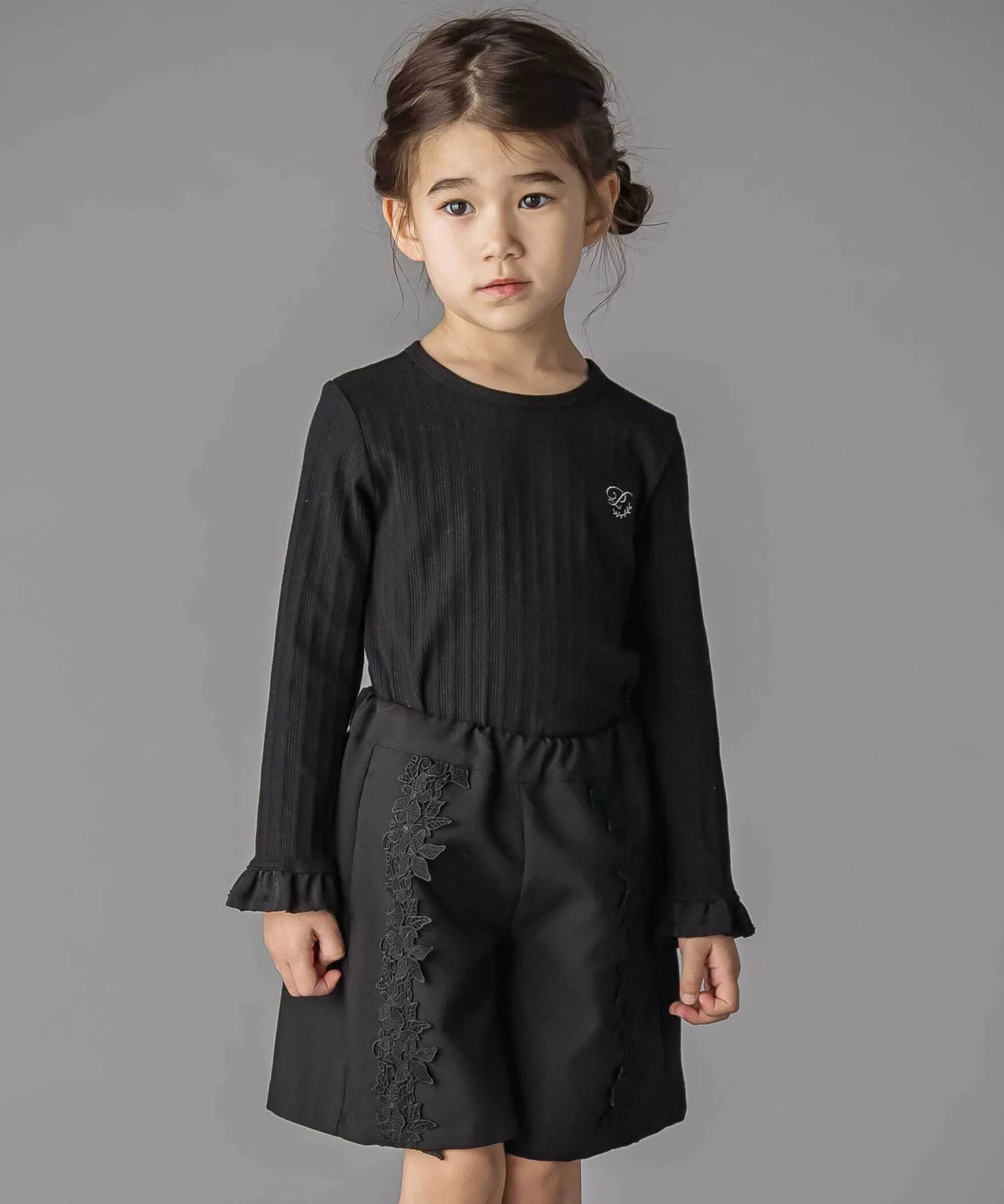 Детские кюлоты BeBe Petits Pois Vert с цветочным кружевом — фото 4