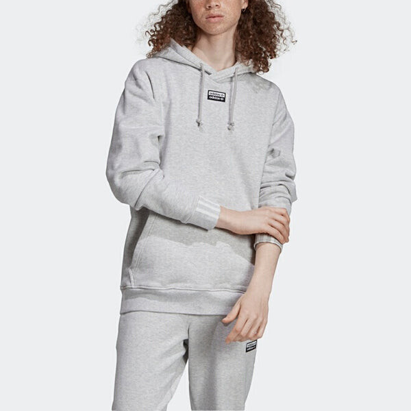 Толстовка originals casual sports solid color hooded pullover gray Adidas, серый — фото 3