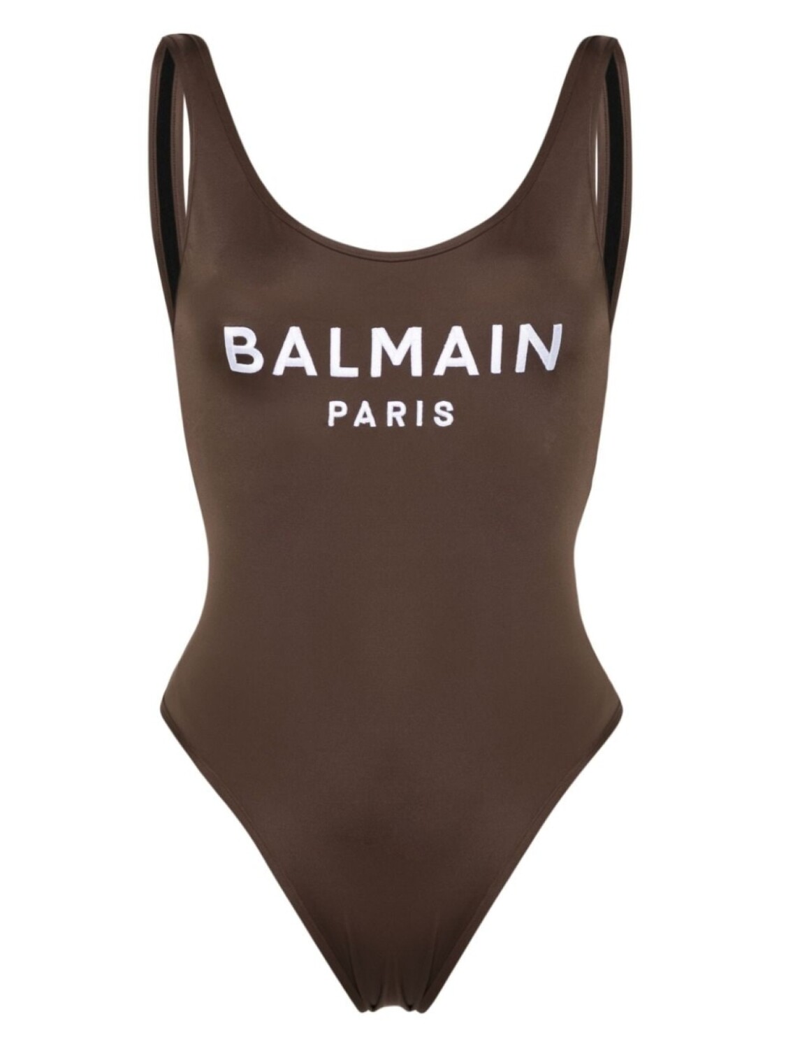 

Balmain купальник с вышитым логотипом, коричневый