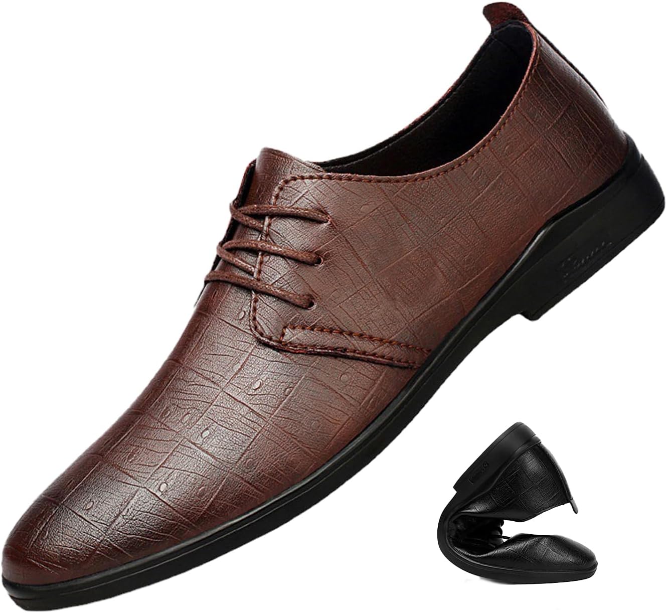 

Мужские туфли-оксфорды EGGDK из натуральной кожи с печатным рисунком, низким каблуком, удобной посадкой, круглым носком, шнуровкой, низким верхом, нескользящей мягкой подошвой, ручной работы, повседневные, классические и офисные деловые туфли, к...