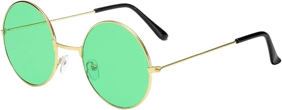 

Модные ретро круглые солнцезащитные очки в стиле хиппи для женщин и мужчин, стильные панк-диско-очки для вечеринок, круглые металлические солнцезащитные очки с защитой от УФ-излучения Generic, Brown