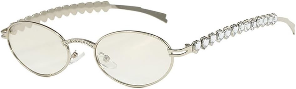 

Модные солнцезащитные очки класса люкс с бриллиантами для женщин, винтажные, со стразами, круглые, серебристые, светло-серебристые, один размер TKKTLLT, Silver-lightsilver