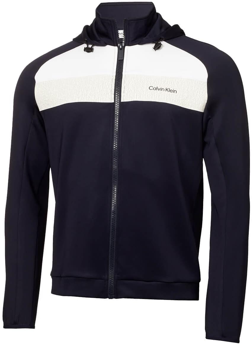 

Мужская толстовка для гольфа Calvin Klein Fracture с капюшоном и молнией из эластичной ткани, Navy
