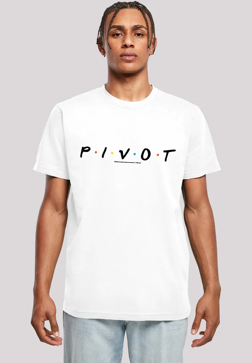 

Футболка F4NT4STIC "FRIENDS TV Series Pivot Logo", мужская, товары премиум-класса, стандартного кроя, базовая модель, с принтом, белый