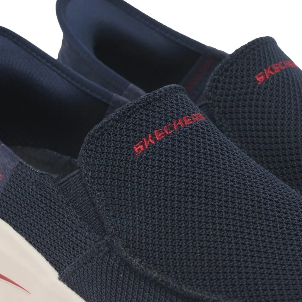 Мужские кроссовки Skechers Delson 3.0 Mooney с закругленным носком и шнурком на ремешке, темно-синий — фото 2
