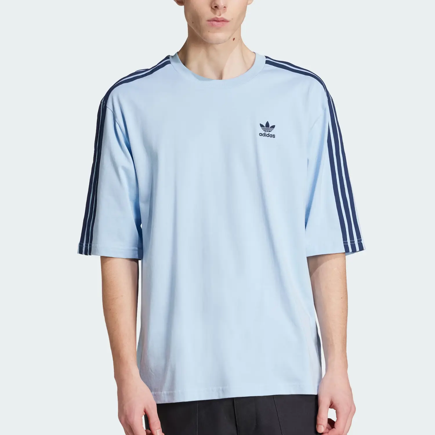 Adidas Originals Adicolor Oversized футболка мужская розовая синяя — фото 3