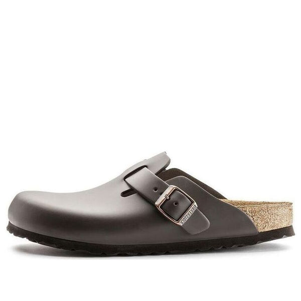 

Тапочки boston leather 'dark brown' Birkenstock, коричневый